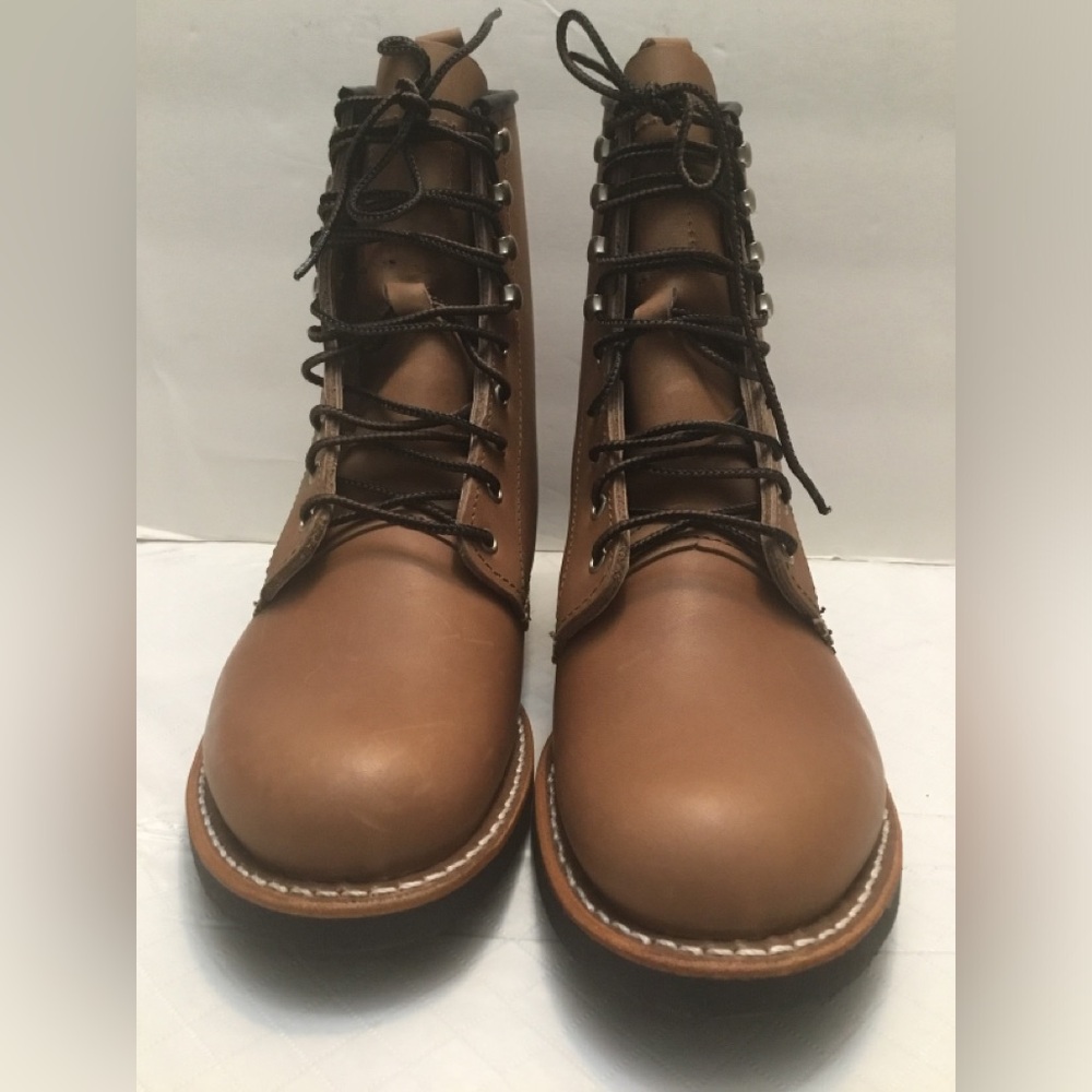 Red wingBrown Leather Lace-Up Boots